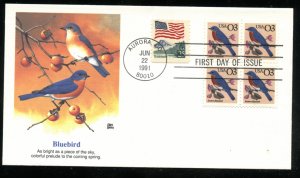 US 2478 3c Eastern Bluebird - Flora & Fauna Blk  UA Fleetwood cachet FDC