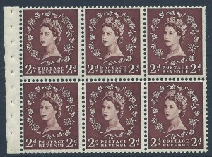 SB76 Wilding booklet pane Tudor perf type I UNMOUNTED MNT/MNH 