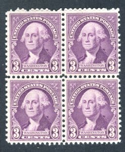 US 1932. Plate p# block of 4 x 3c violet. Mint (NH). Sc#720.