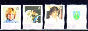 PITCAIRN ISLANDS #213-216  1982  PRINCESS DIANA  MINT  VF NH  O.G  b