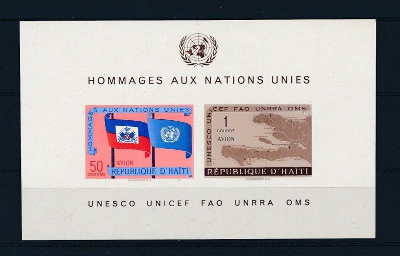 [19594] Haiti 1958 Unesco Unicef United Nations VF Souvenir Sheet MNH