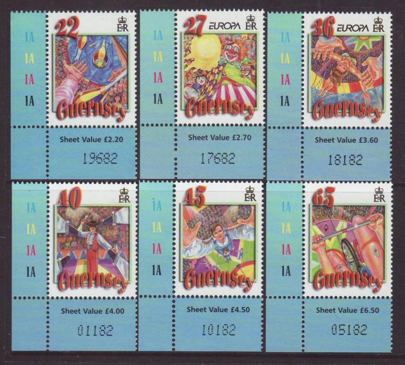 2002 Guernsey Europa Set U/M SG942/947