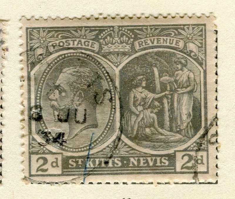 ST.KITTS; 1921 early GV issue fine used Columbus issue 2d. value