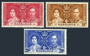 Barbados 190-192,MNH.Mi 152-154. Coronation 1937.King George VI,Queen Elizabeth.