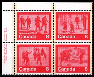 Canada 1974 Sc#647a SKIING/SKATING/CURLING/SNOWSHOEING OLYMPICS Block (4) MNH