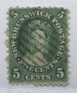 New Brunswick QV 1860 5 cents blue green used 