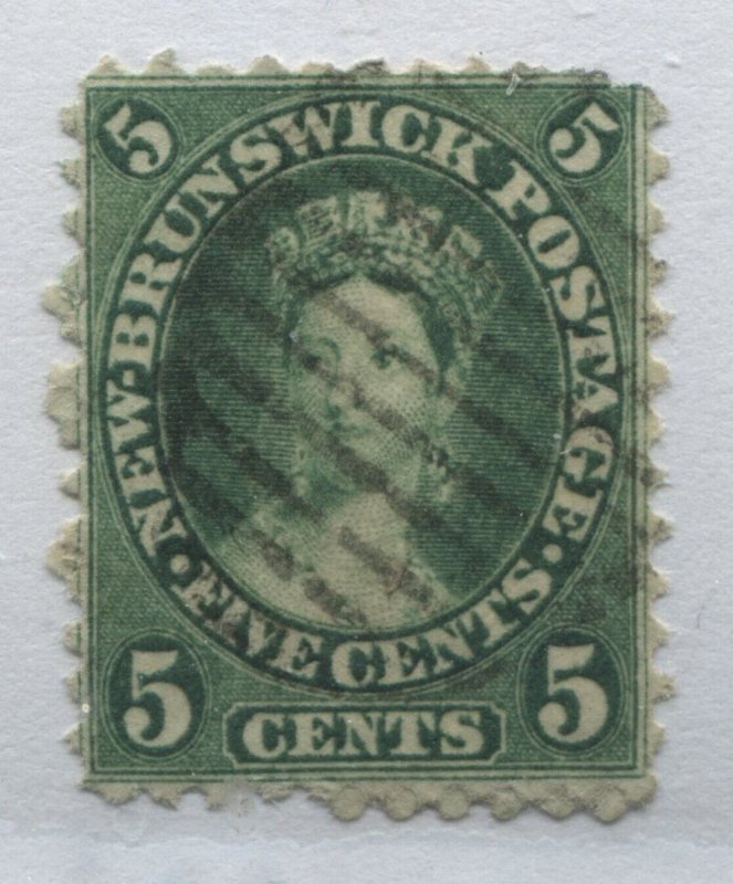 New Brunswick QV 1860 5 cents blue green used