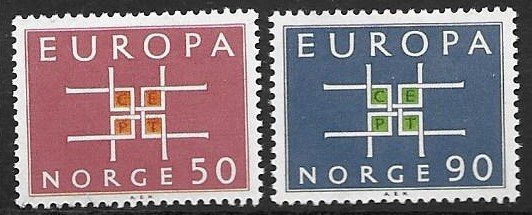 Norway 441-42  1963  set  2  VF NH