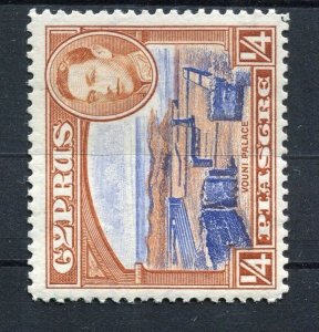 CYPRUS; 1938 early GVI issue fine Mint hinged 1/4Pi. value