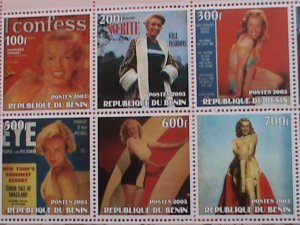 BENIN STAMP- 2003-SEXY MARILYN MONROE -MNH STAMP SHEET -RARE VERY RARE