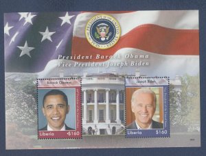 LIBERIA - Scott 2539b  - MNH S/S - Obama Biden - 2008 - ---c