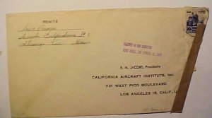 MEXICO US OFFICIALLY SEALED 1951 LOS ANGELES #OX39 FROM AT ENCINO