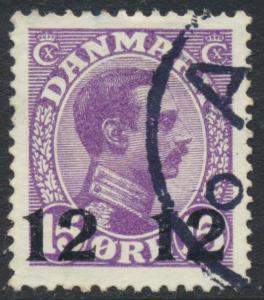 Denmark Scott 184 (AFA 159), 12/15ø Provisional F-VF used