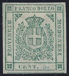 1859 Modena Provisional Government, No. 12 Signature Bolaffi MLH / * Cilio Certi