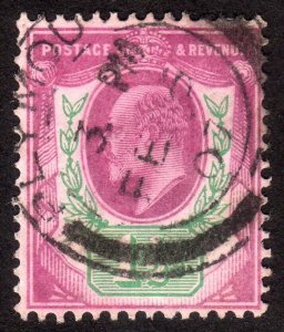 1902, Great Britain, 1 1/2p, Used, Sc 129, Sg 221