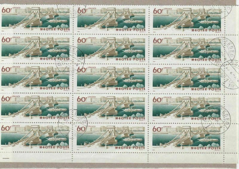 Hungary Used Bridges Stamps Sheet Ref: R6998