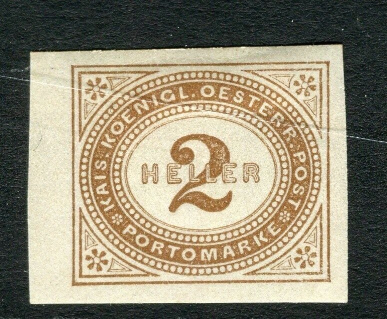 AUSTRIA;  1899 early Postage Due issue Mint hinged Imperf 2h. value,