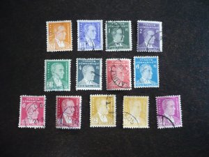 Stamps - Turkey - Scott#738-742,744-747,749,751,754 - Used Part Set of 13 Stamps