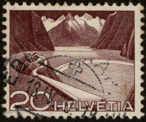 Switzerland Swiss Scenery Scott 332c Zumstein 301 Used Stamp 59201