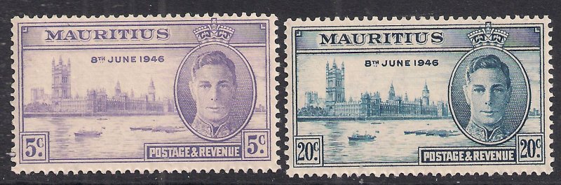 Mauritius 1946 KGV1 Set of Victory Umm SG 264 – 265 ( C808 )