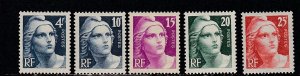 France  # 548-552, Marianne, Mint Hinged, 1/3 Cat.