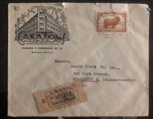 1957 Buenos Aires Argentina Casatown Commercial cover to Worcester MA USA