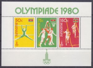 1980 Surinam 907-909/B25 1980 Olympic Games in Moscow