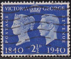 Great Britain 1940 SC #256 Victoria and George VI 2 1/2p Used.