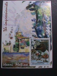 AFGHANISTAN-2001- PAINTING-THE IMPRESSIONISTS-HENRI MATISSE-2000 CTO S/S VF