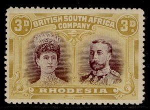 RHODESIA GV SG134, 3d purple & ochre, M MINT. Cat £50.