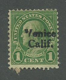 1923 USA Venice, Calif.  Precancel on Scott Catalog Number 552