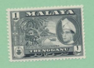 Malaya Trengganu 1957 Scott 75 MH - 1c, Copra, Sultan Ismail