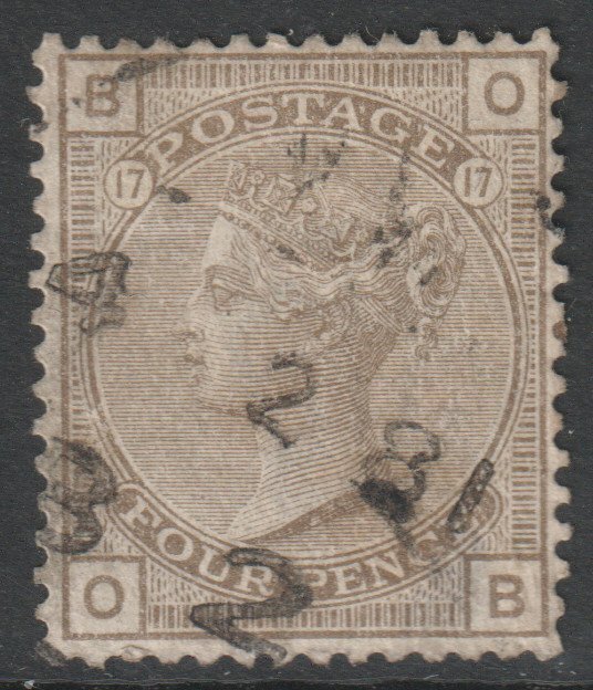 GB Scott 84 - SG160, 1880 Victoria 4d Plate 17 O-B used