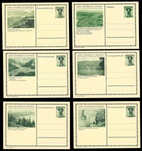 AUSTRIA (120) Scenery View Green 1 Shilling Postal Cards c1950s ALL MINT UNUSED