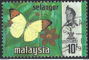 MALAYSIA SELANGOR 1971 10c Multicoloured, Butterfly SG150 FU
