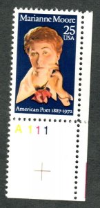 2449 Marianne Moore F-VF MNH plate number single - PNS