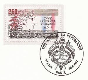 1992 France - FD Card Sc 2302 - First French Republic Bicentennial