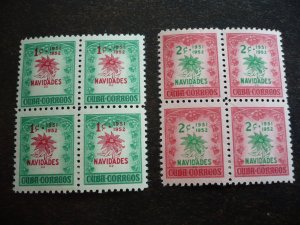 Stamps - Cuba - Scott#469-470  - Mint Hinged Set of 2 Stamps - Blocks of 4