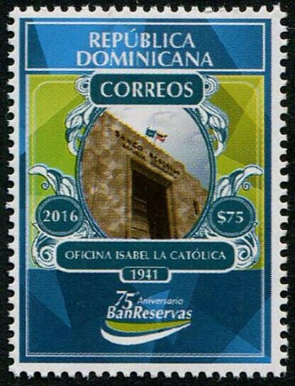 HERRICKSTAMP NEW ISSUES DOMINICAN REPUBLIC Sc.# 1605 Banreservas Bank