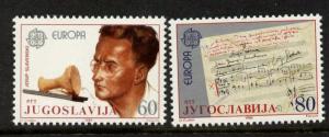 Yugoslavia 1732-3 MNH Josip Slavenski, Composer, Music, EUROPA