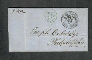 Transatlantic Ship Cover Liverpool To Philadelphia 1855 Asia