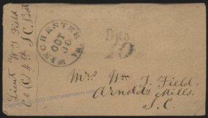 CSA Civil War Confederate Due Stampless Cover Military Winchester Virgini 112127