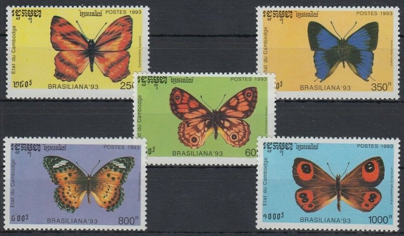 1993 Cambodge 1354-1358 Butterflies 12,00 €