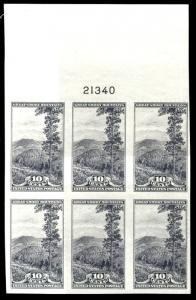 765 Plate block 10cnt imperf National park Great Smokey