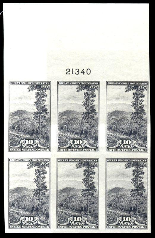 765 Plate block 10cnt imperf National park Great Smokey