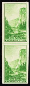 US 756 MNH VF Full Gum-Rare 1 Cent National ParksYosemite Horiz. Line Pair