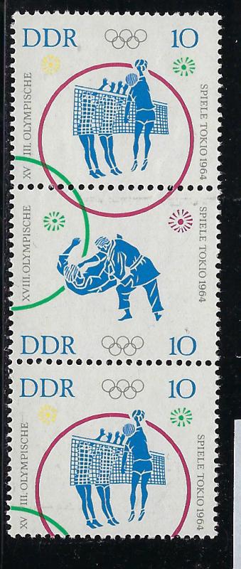 German Democratic Republic Scott # 712 + 714 + 712, mint nh, se-tenant, s/3