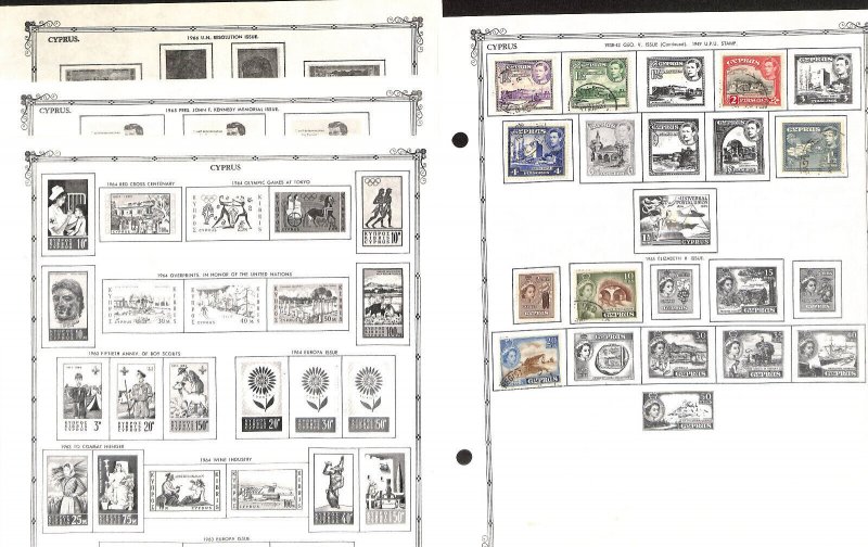 Cyprus Stamp Collection on 20 Regent & Harris Pages, 1886-1985 (BA)