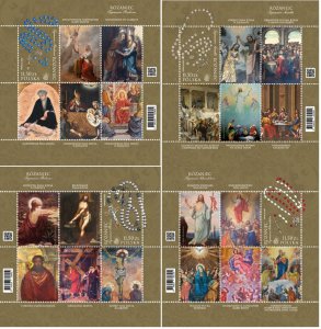 Poland 2023 MNH Stamps Souvenir Sheet Rosary Religious Art Paintings Religion