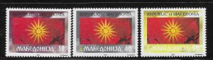 Macedonia 1993 National Flag Sc 5-7 MNH A3798